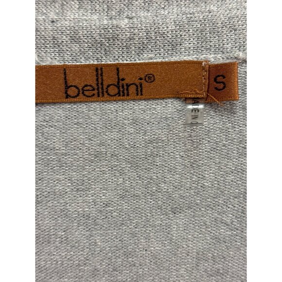 Ruffled Open Front Cardigan Sweater By Belldini S Viscose & Nylon Blend Light Gr - Picture 2 of 9